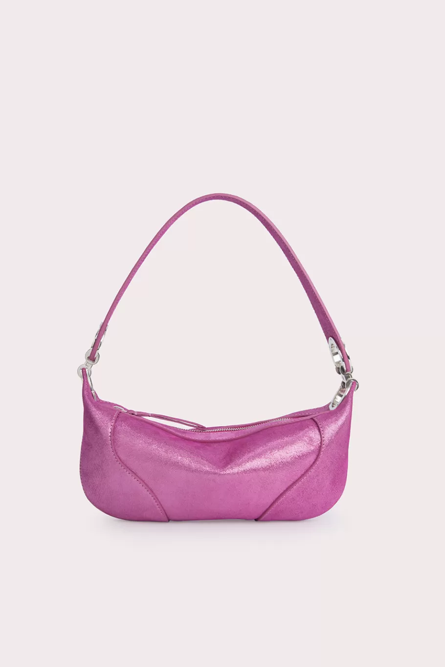 Store Mini Amira Fuchsia Jeans Lame Leather Women Shoulder Bags