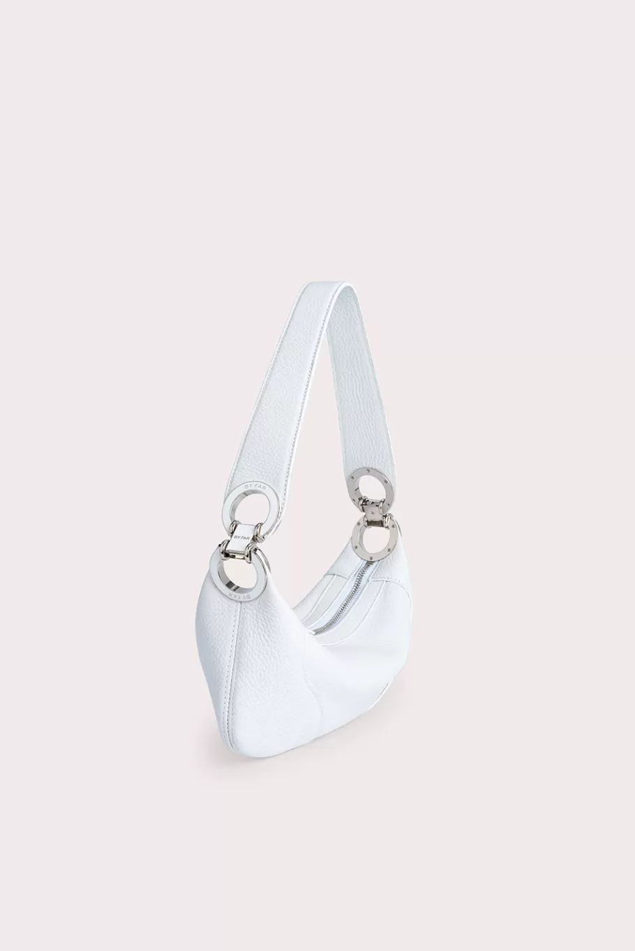 Store Mini Amira White Flat Grain Leather Women Shoulder Bags