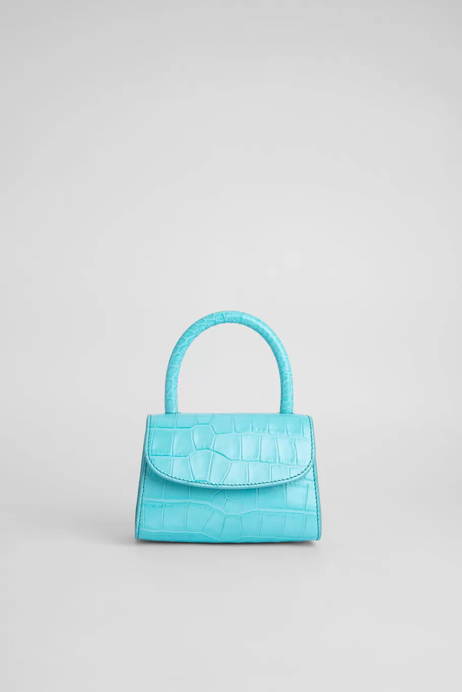 Store Mini Aqua Blue Croco Embossed Leather Women Bags