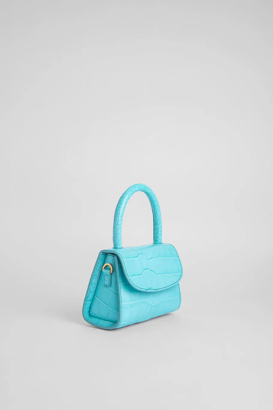 Store Mini Aqua Blue Croco Embossed Leather Women Bags