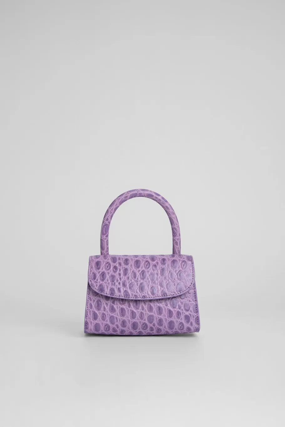 Online Mini Lilac Circular Croco Embossed Leather Women Bags