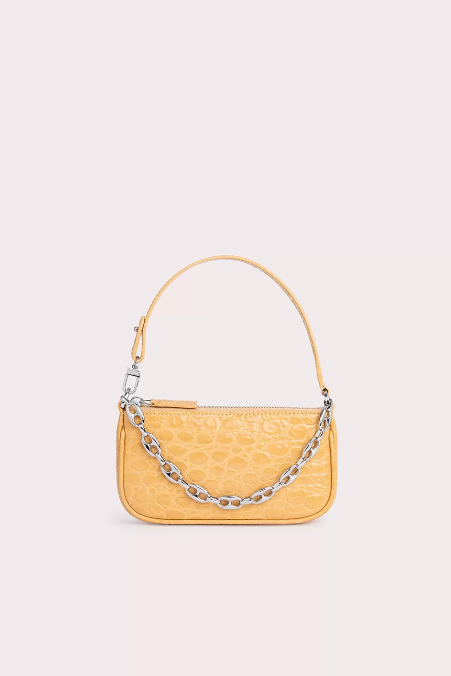 Shop Mini Rachel Biscuit Circular Croco Embossed Leather Women Bags