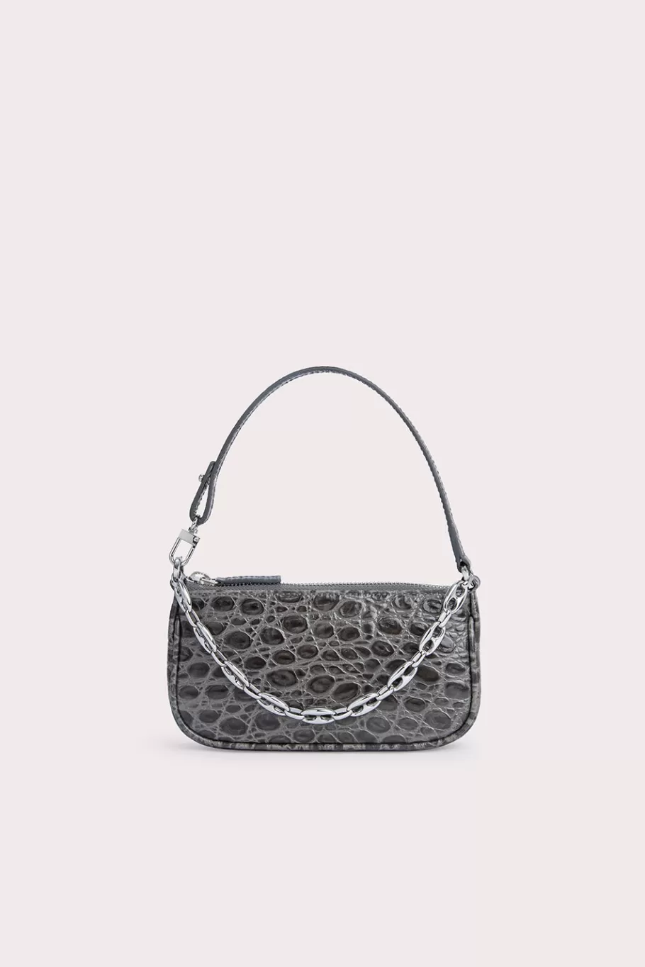 Shop Mini Rachel Cement Circular Croco Embossed Leather Women Bags