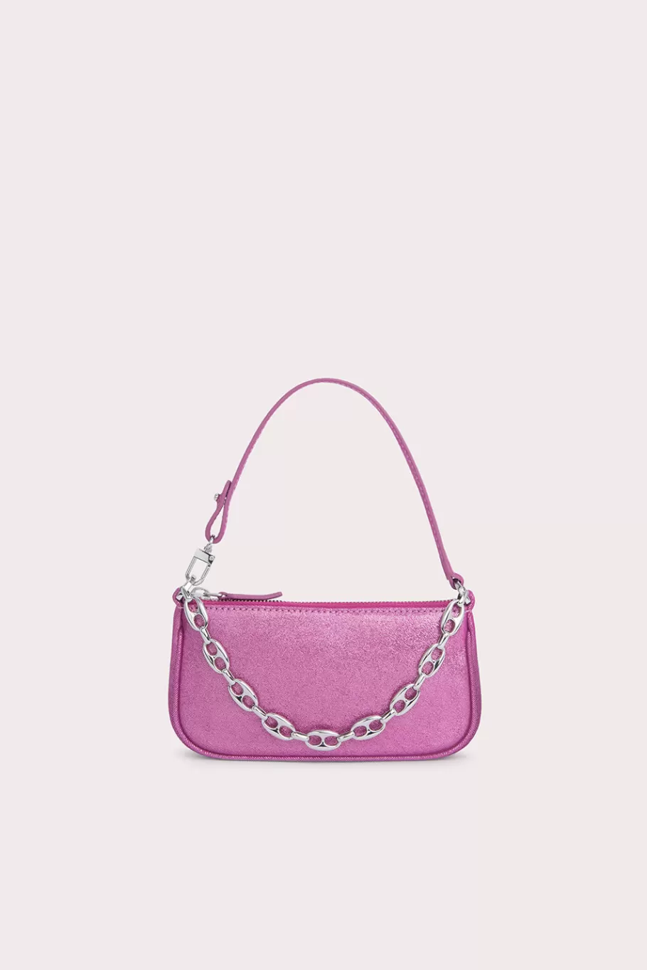 Outlet Mini Rachel Fuchsia Jeans Lame Leather Women Mini Bags