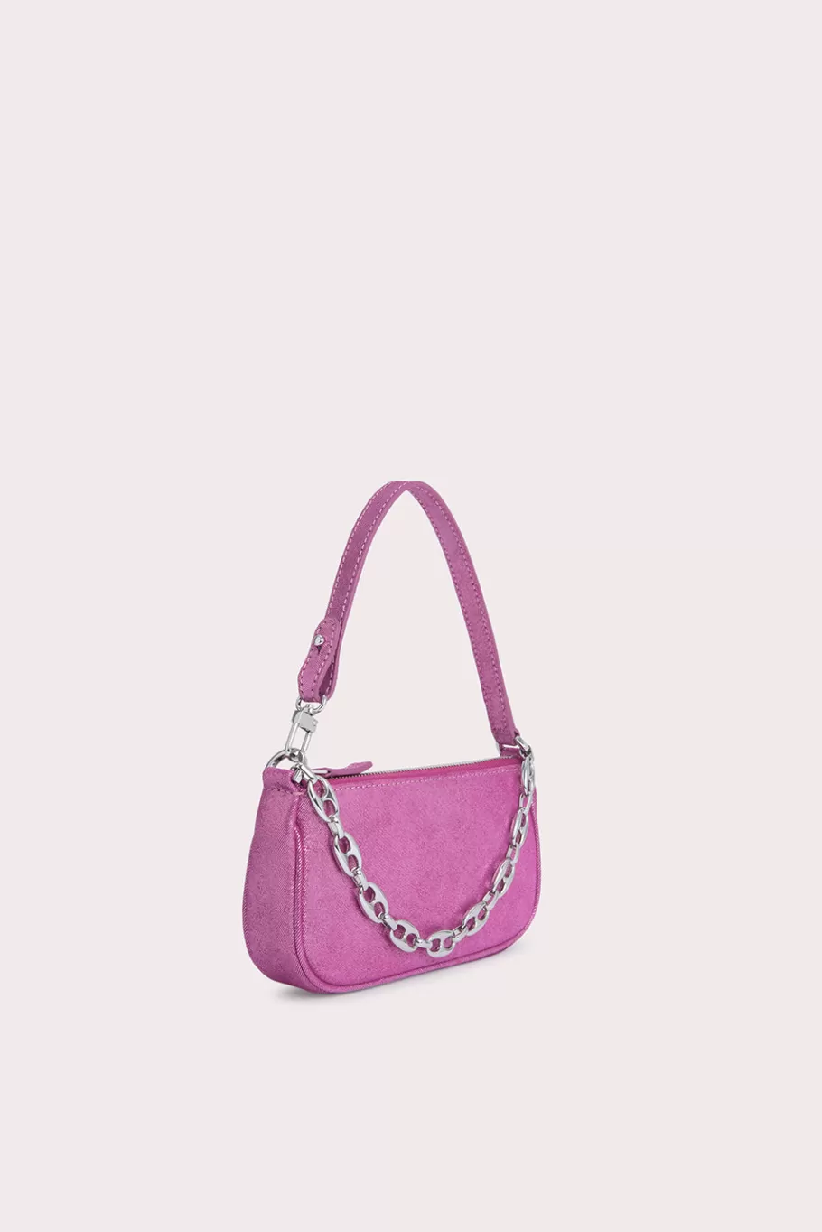 Outlet Mini Rachel Fuchsia Jeans Lame Leather Women Mini Bags