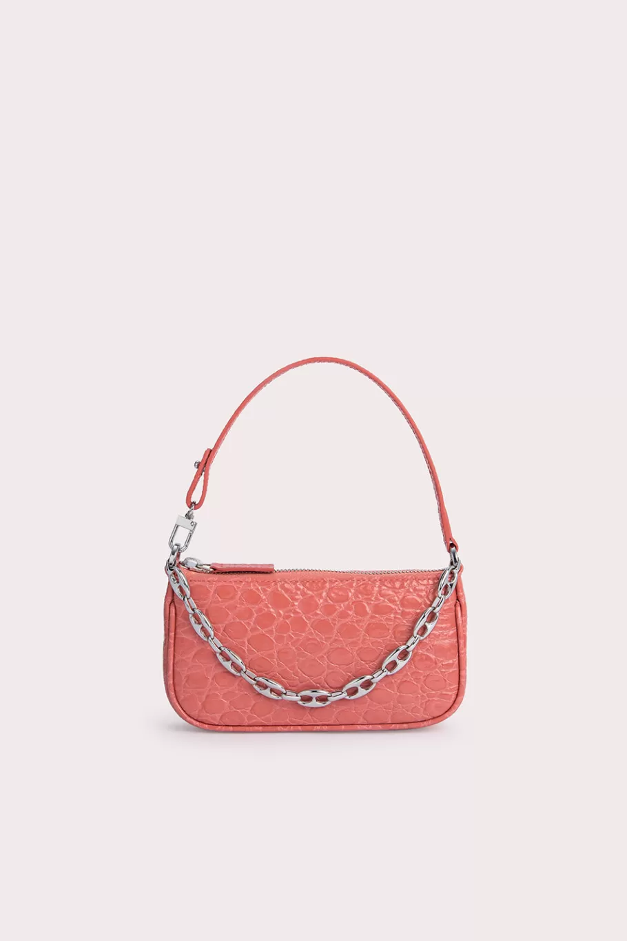 Best Sale Mini Rachel Salmon Circular Croco Embossed Leather Women Bags