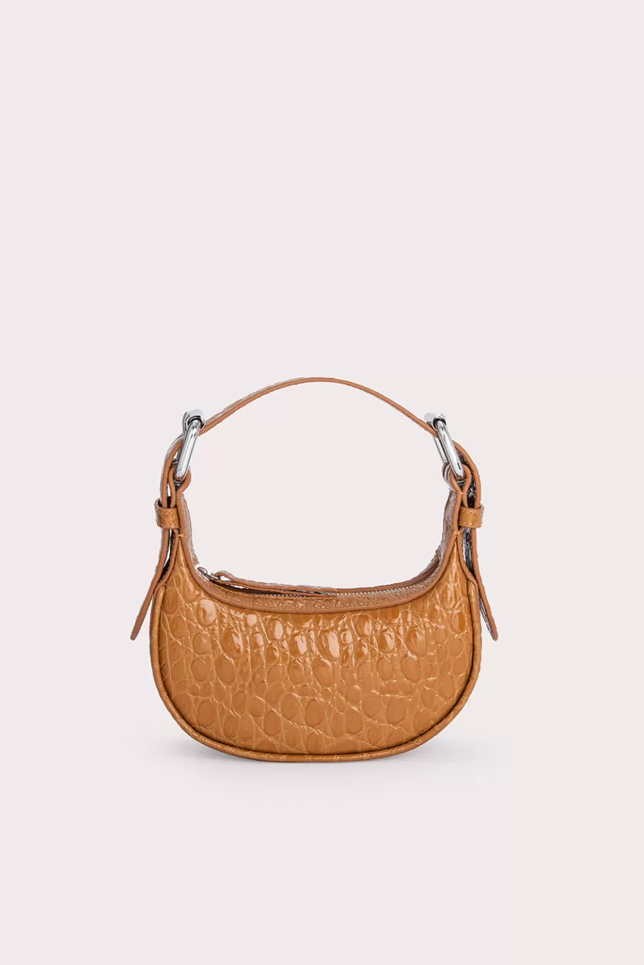 Best Sale Mini Soho Caramel Circular Croco Embossed Leather Women Bags