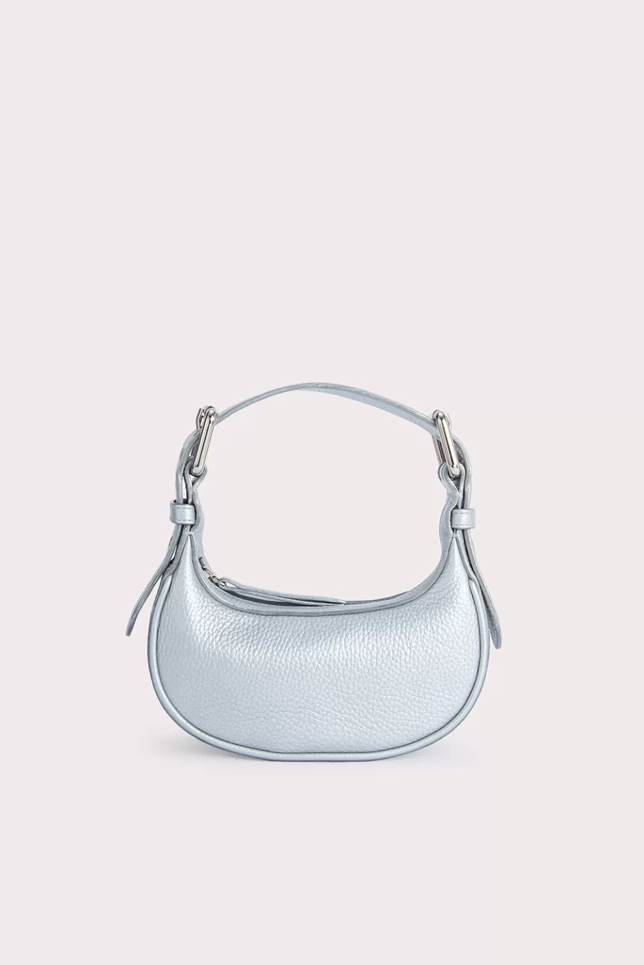 Sale Mini Soho Silver Flat Grain Leather Women Bags