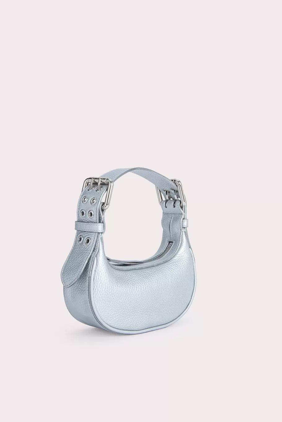 Sale Mini Soho Silver Flat Grain Leather Women Bags