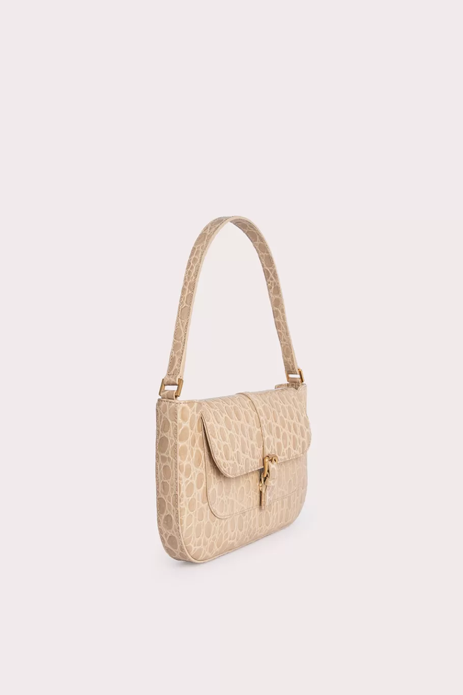 Hot Miranda Kraft Circular Croco Embossed Leather Women Bags