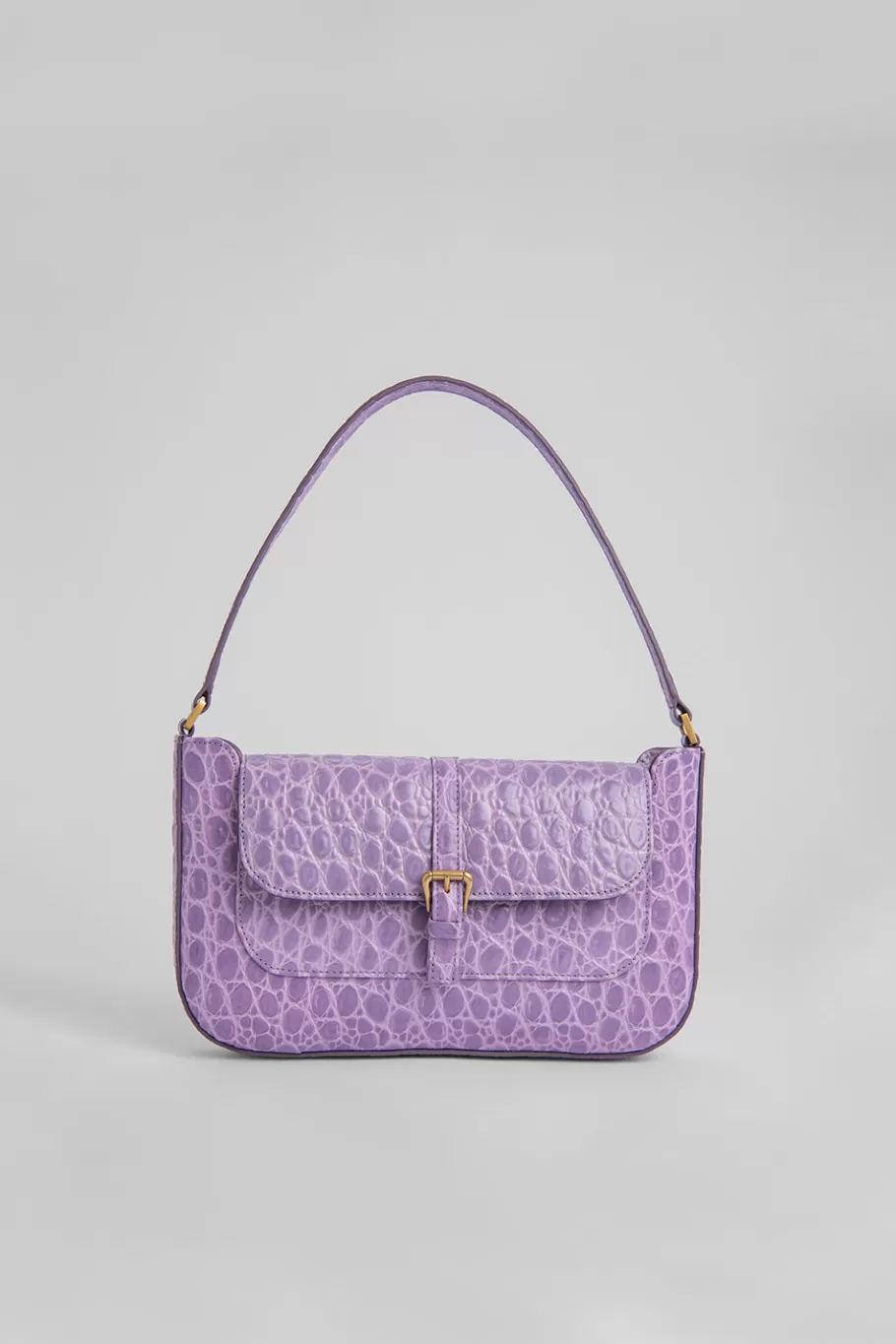 Cheap Miranda Lilac Circular Croco Embossed Leather Women Bags