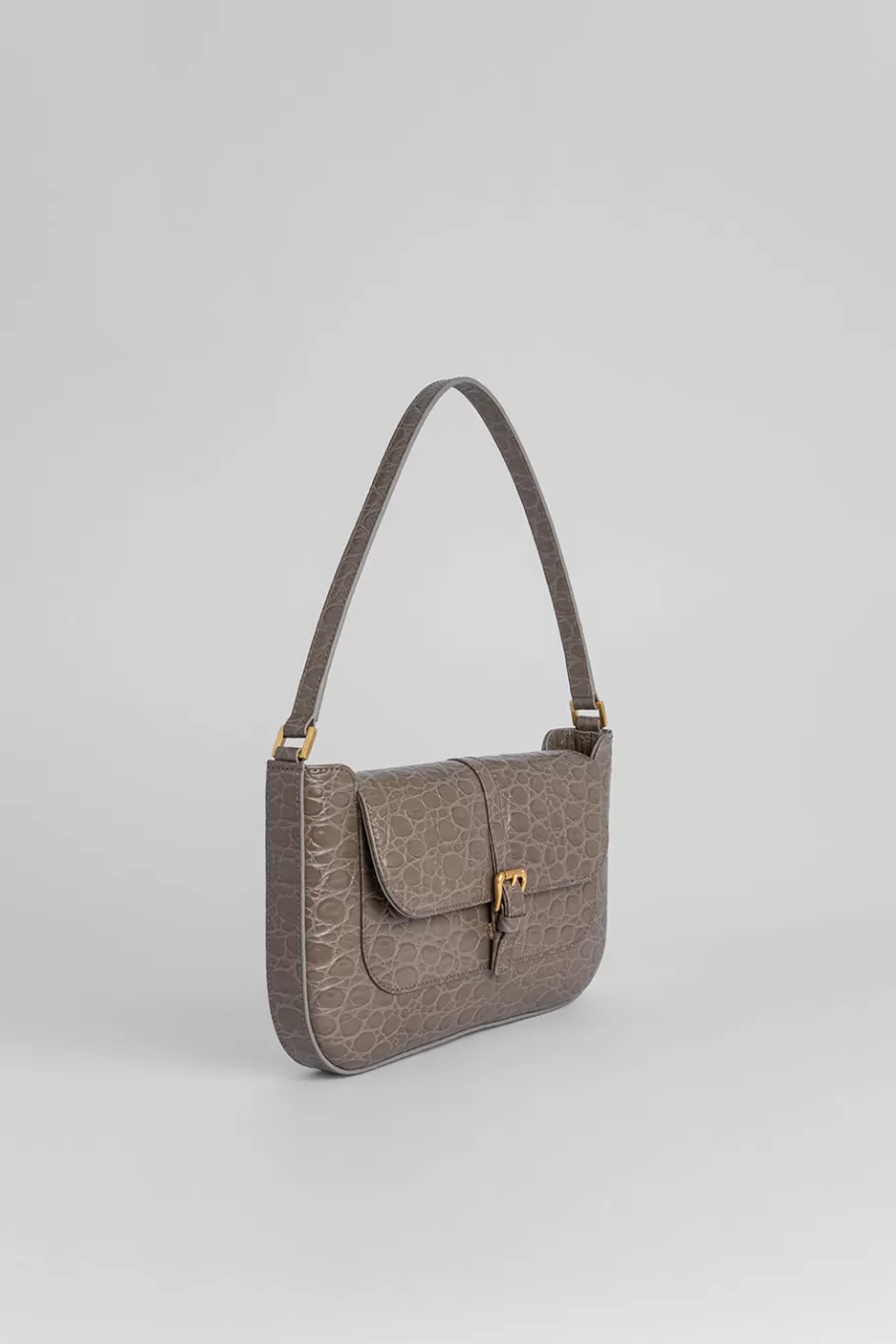 Best Sale Miranda Mud Circular Croco Embossed Leather Women Bags