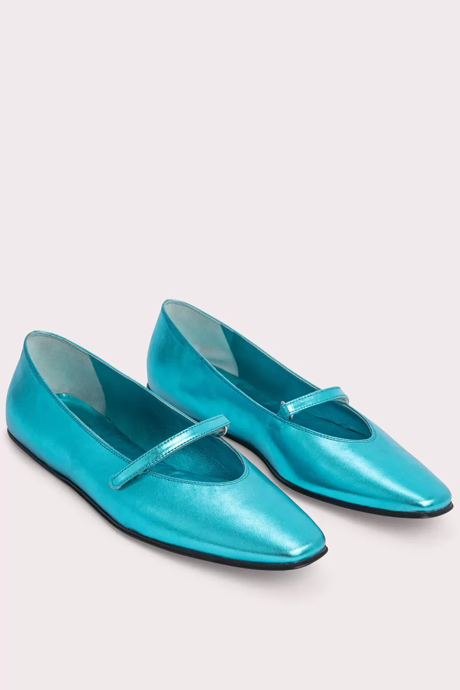 Best Sale Molly Aquamarine Metallic Leather Women Shoes