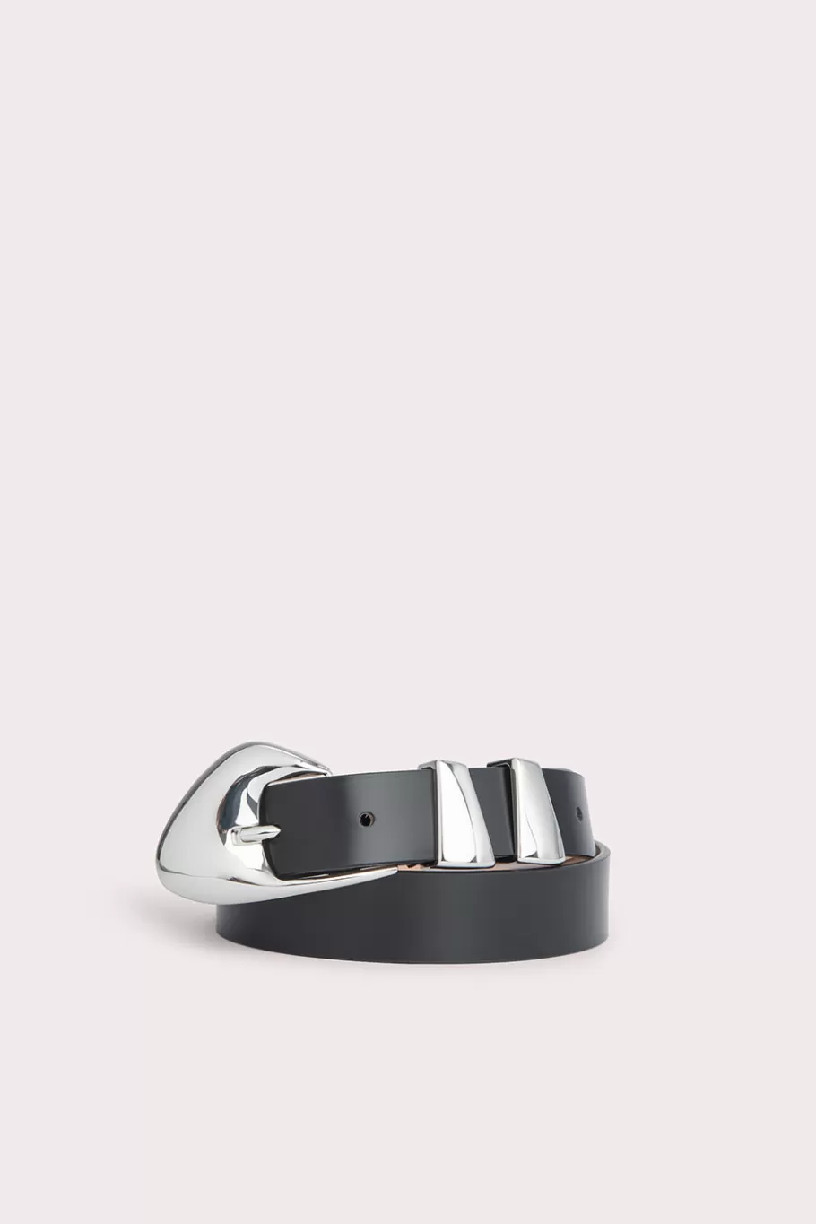 New Moore Black Semi Patent Leather Women Belts