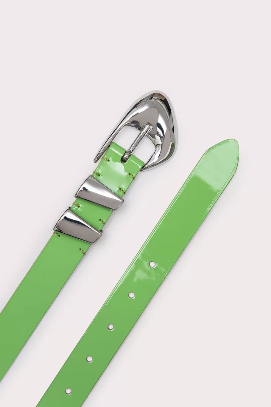 New Moore Fresh Green Patent Leather Women Belts