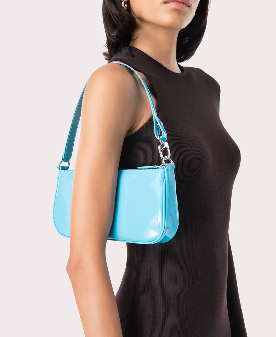 Online Rachel Aqua Patent Leather Women Bags