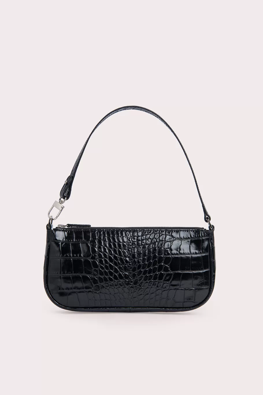 Best Sale Rachel Black Croco Embossed Leather Women Shoulder Bags