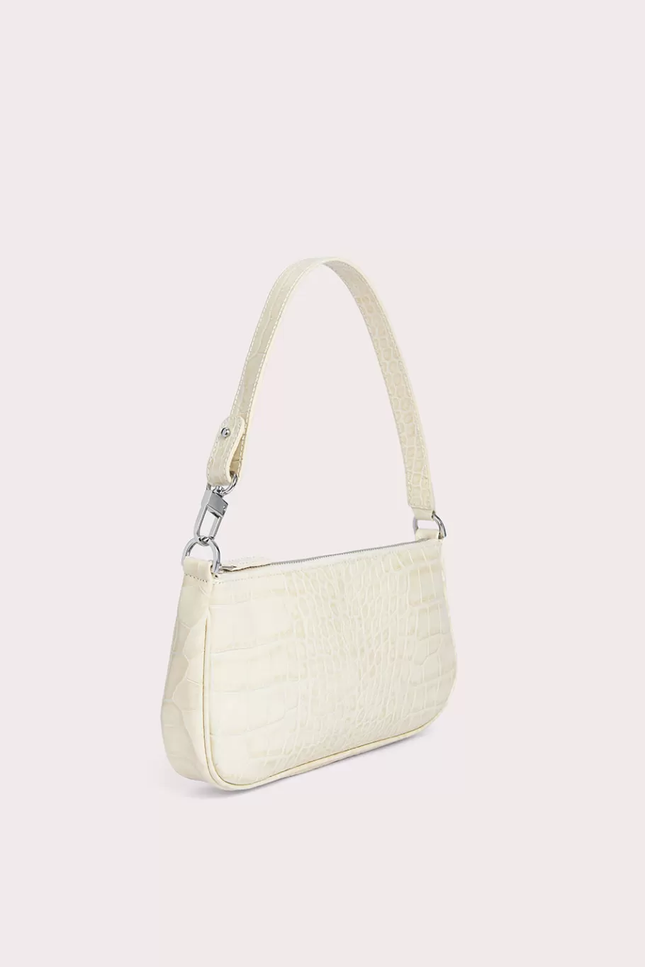 New Rachel Cream Croco Embossed Leather Women Shoulder Bags