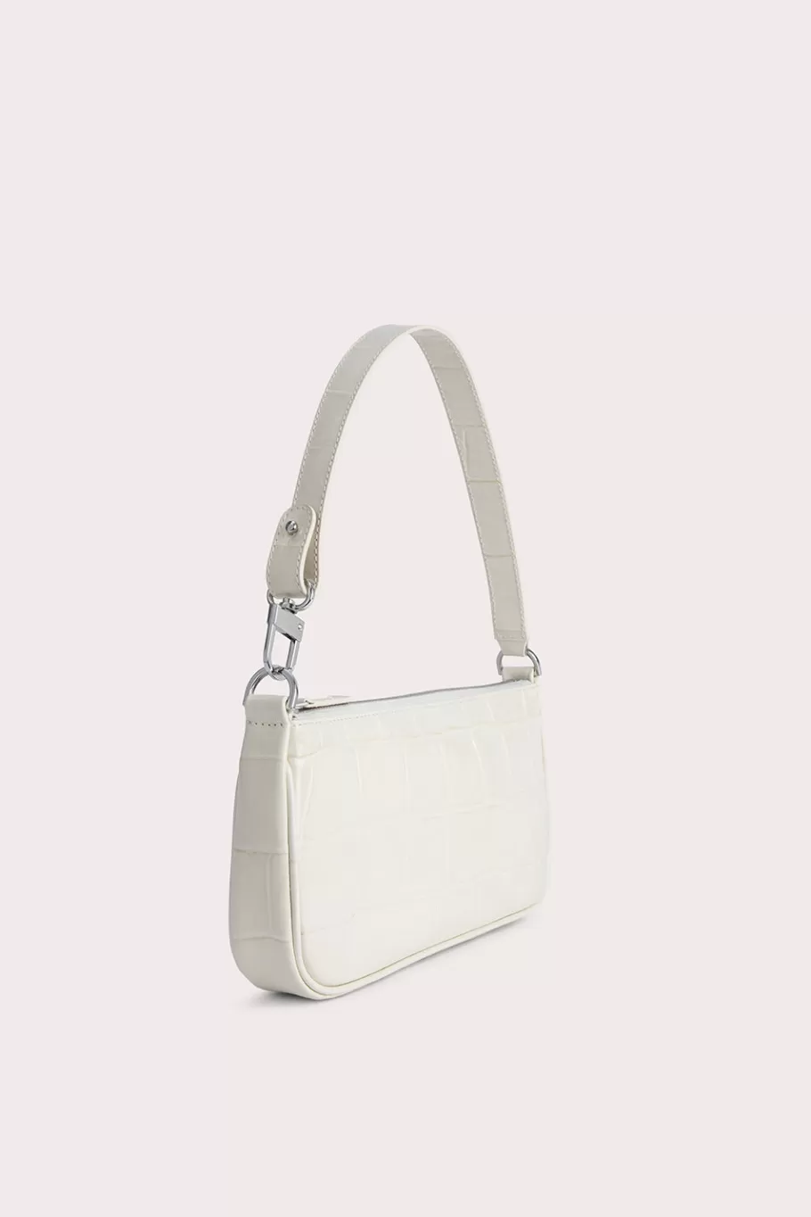 Online Rachel Cream Maxi Croco Embossed Leather Women Shoulder Bags