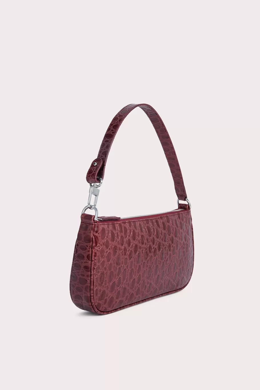 Hot Rachel Wine Circular Croco Embossed Leather Women Bags