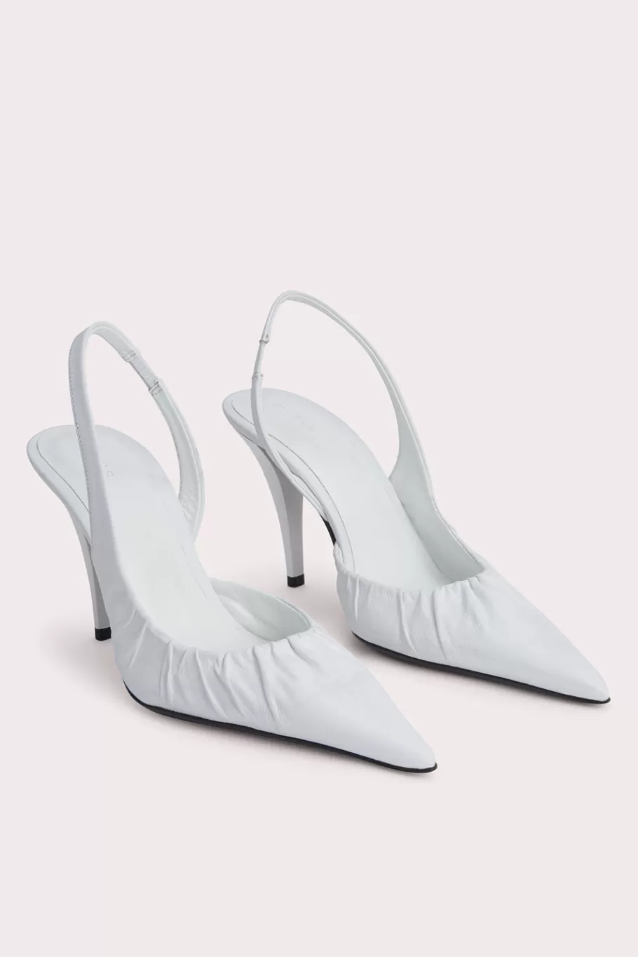 Fashion Ridge White Nappa Leather Women High Heels