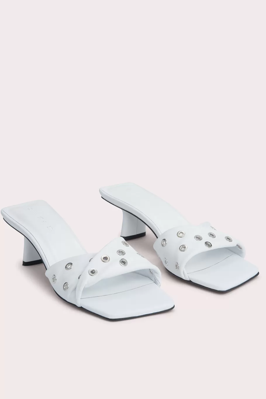 Discount Rocco White Nappa Leather And Eyelets Women Sandals