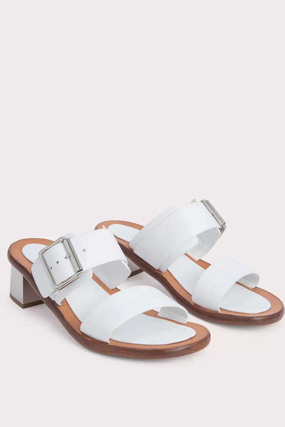 Fashion Ross White Nappa Leather Women Sandals