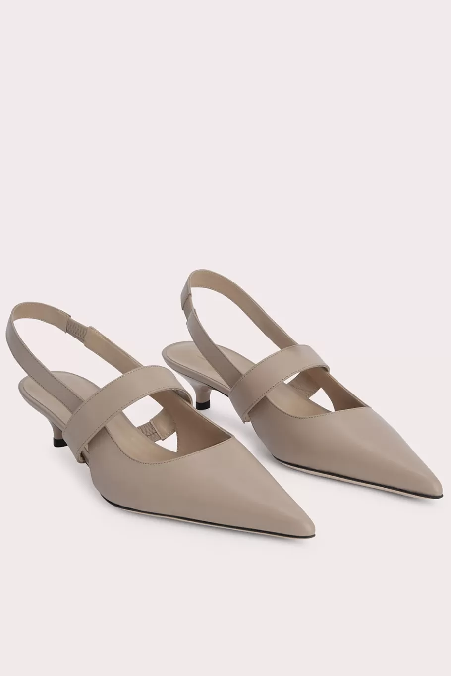 Sale Shirley Taupe Nappa Leather Women Mid Heels