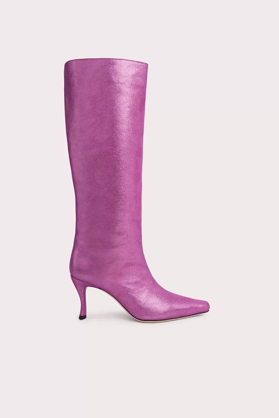 Sale Stevie 42 Fuchsia Jeans Lame Leather Women Knee High Boots