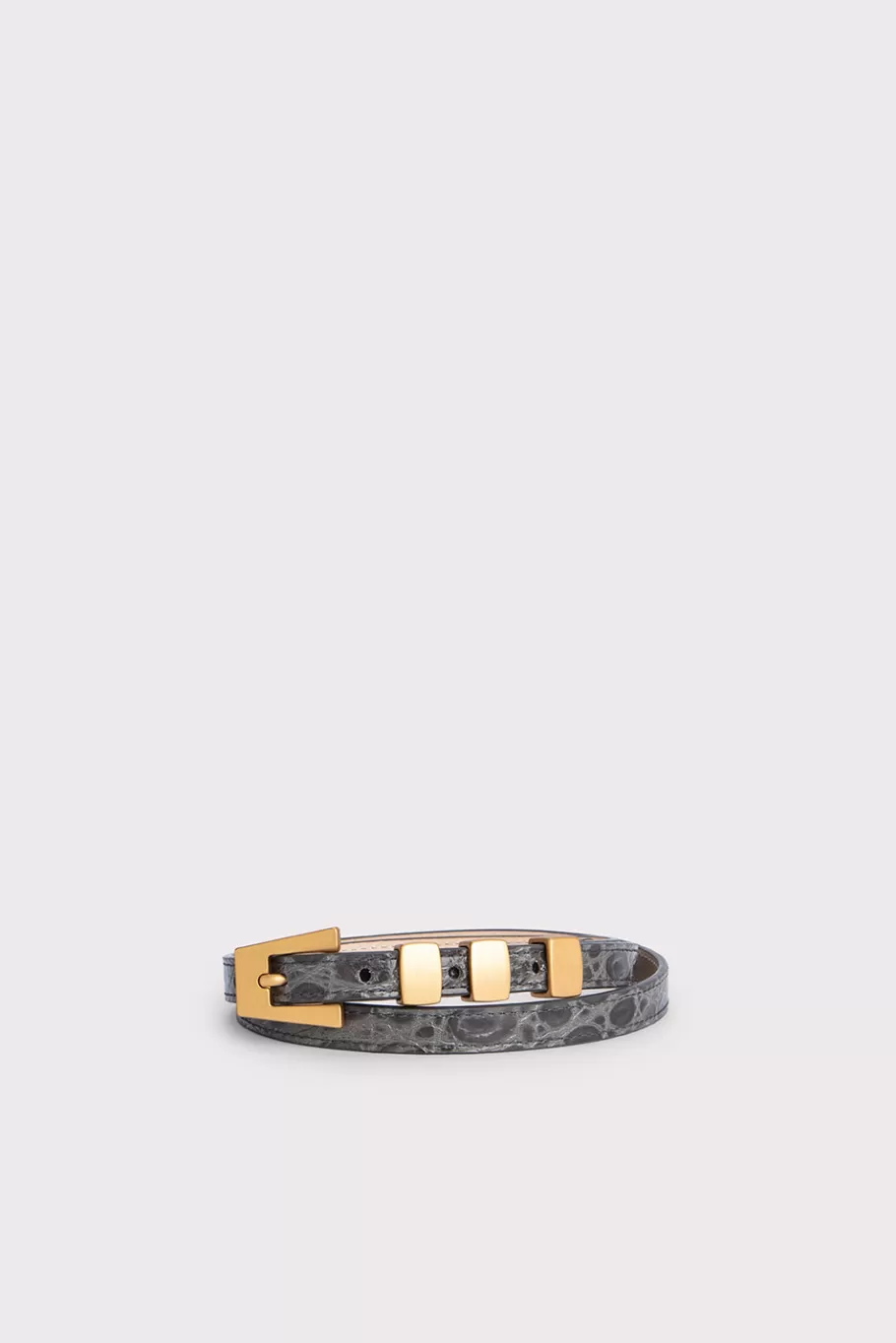 Shop Vic Cement Circular Croco Embossed Leather Women Belts