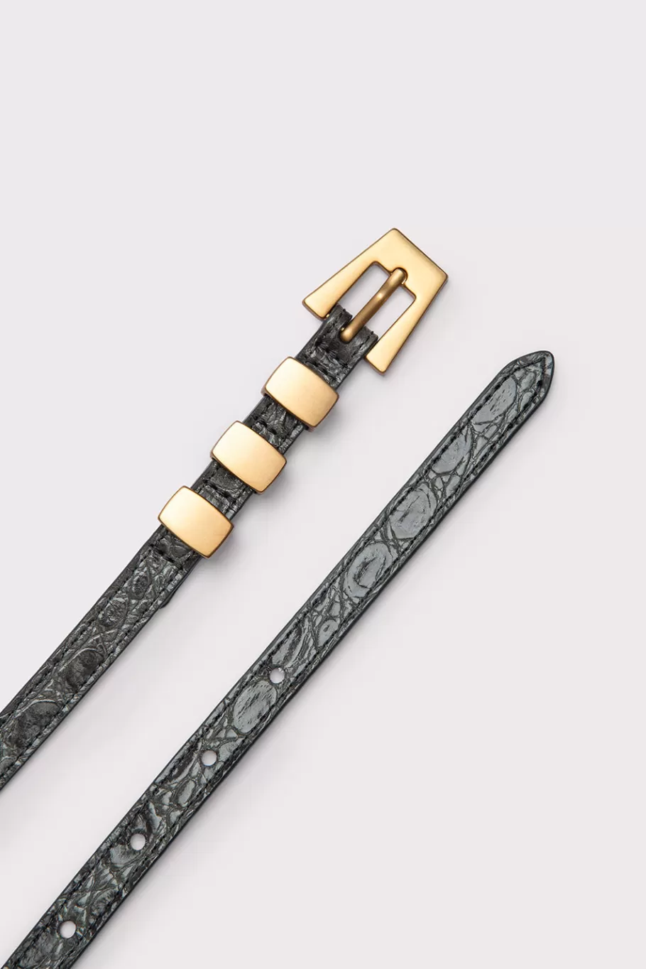 Shop Vic Cement Circular Croco Embossed Leather Women Belts