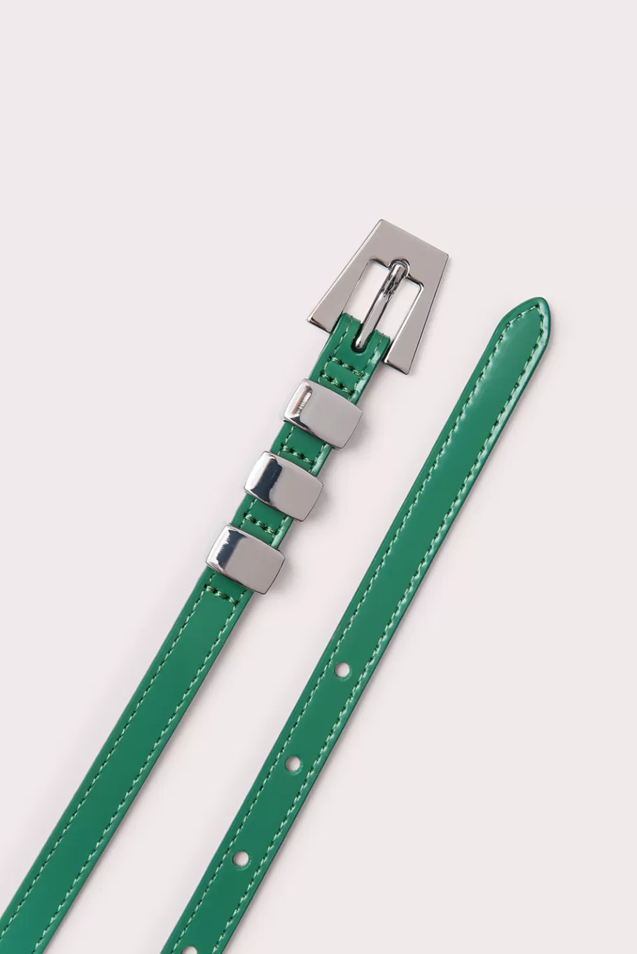 Flash Sale Vic Clover Green Semi Patent Leather Women Belts