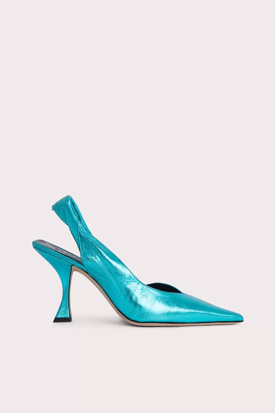 Clearance Yasha Aquamarine Metallic Leather Women Shoes